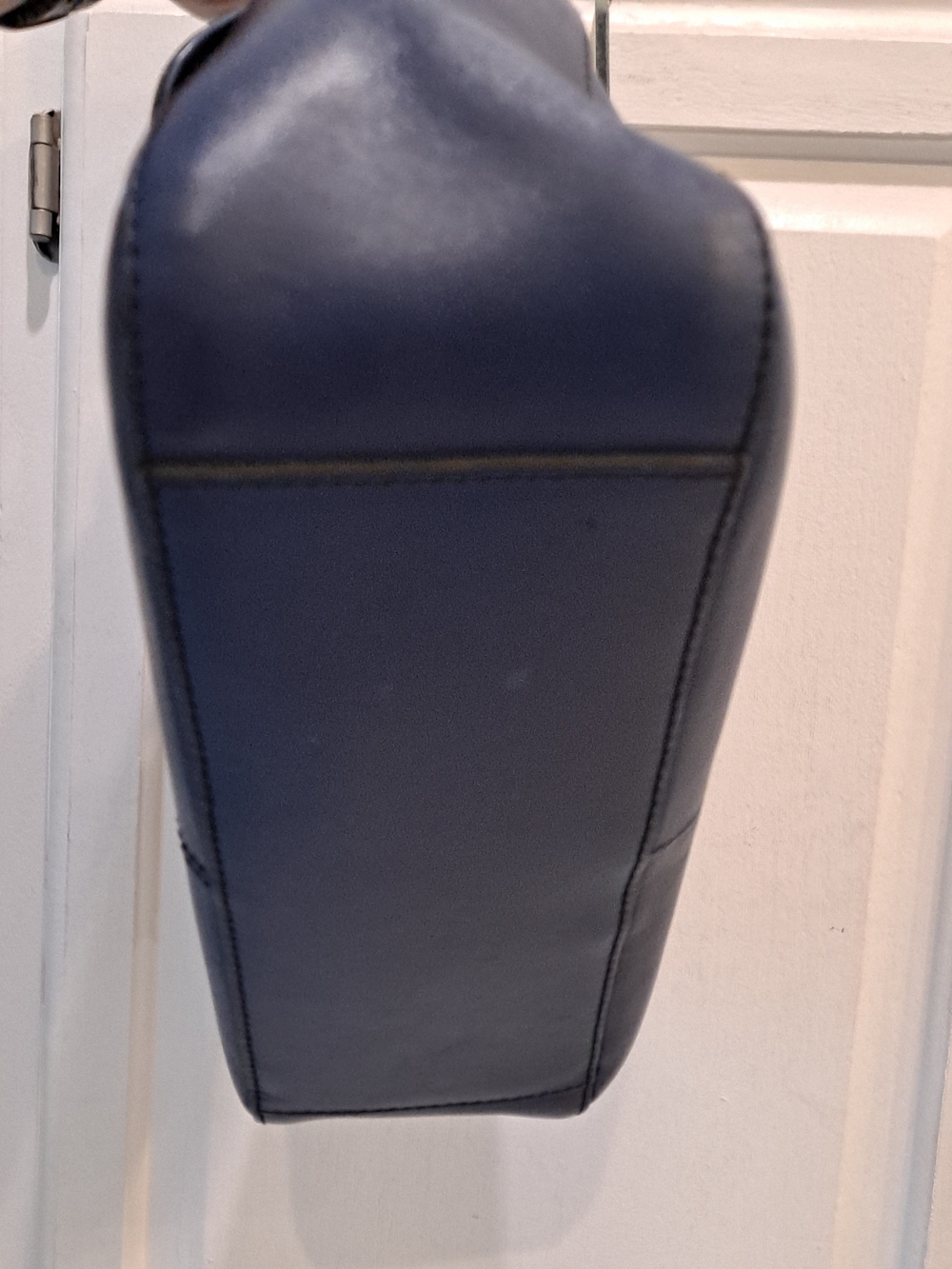 Etienne Aigner Scottsdale Midnight Blue Leather Satchel Structured Turn-Lock - Picture 5 of 13
